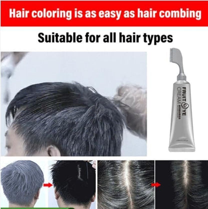2-in-1 Natural Hair Dye Cream & Comb